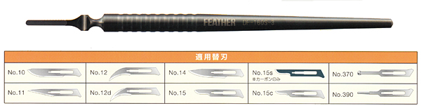 フェザー替刃メスハンドル　丸型チタンハンドル　ＤＦ－１６０Ｓ－３